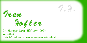 iren hofler business card